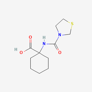 molecular formula C11H18N2O3S B8365628 1-[(3-Thiazolidinylcarbonyl)amino]cyclohexanecarboxylic acid 