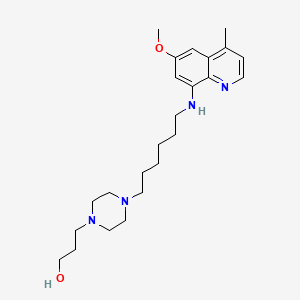 molecular formula C24H38N4O2 B8365647 4-[6-[[6-Methoxy-4-methyl-8-quinolinyl]amino]hexyl]-1-piperazinepropanol 