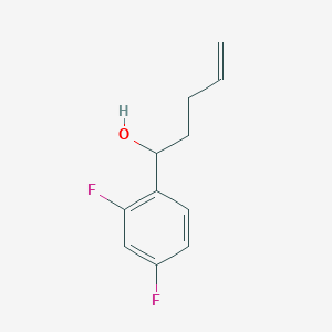 molecular formula C11H12F2O B8365655 5-Hydroxy-5-(2,4-difluorophenyl)pentene CAS No. 123940-60-3