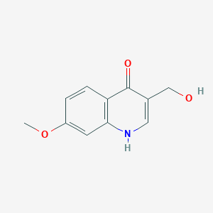 molecular formula C11H11NO3 B8365706 4-Hydroxy-3-hydroxymethyl-7-methoxyquinoline 