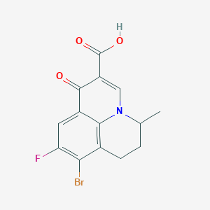 molecular formula C14H11BrFNO3 B8365734 8-bromo-6,7-dihydro-9-fluoro-5-methyl-1-oxo-1H,5H-benzo[ij]quinolizine-2-carboxylic acid 