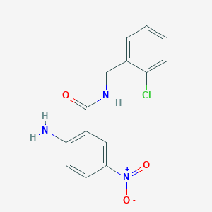 molecular formula C14H12ClN3O3 B8365745 2-amino-N-(2-chlorobenzyl)-5-nitrobenzamide CAS No. 247569-74-0