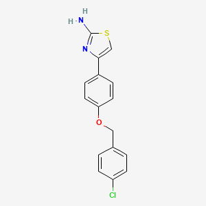 molecular formula C16H13ClN2OS B8365791 2-Amino-4-[4-(4-chlorobenzyloxy)phenyl]thiazole 