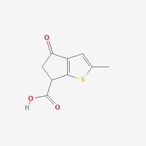 molecular formula C9H8O3S B8365814 2-methyl-4-oxo-5,6-dihydro-4H-cyclopenta[b]thiophene-6-carboxylic acid 
