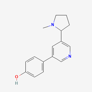 molecular formula C16H18N2O B8365818 4-[5-(1-Methyl-2-pyrrolidinyl)-3-pyridinyl]phenol CAS No. 179120-56-0