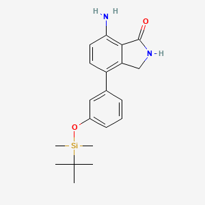 molecular formula C20H26N2O2Si B8365857 7-Amino-4-(3-tert-butyldimethylsilyloxyphenyl)isoindolinone 