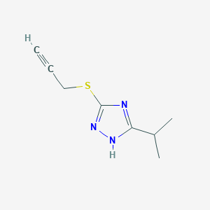 molecular formula C8H11N3S B8365890 3-Isopropyl-5-prop-2-ynylthio-1,2,4-triazole 