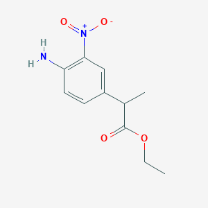 molecular formula C11H14N2O4 B8365911 Ethyl 2-(4-amino-3-nitrophenyl)propanoate 