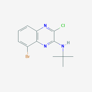 molecular formula C12H13BrClN3 B8365913 8-bromo-N-(tert-butyl)-3-chloroquinoxalin-2-amine 