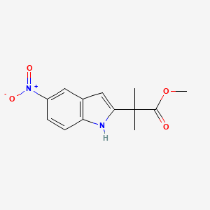 molecular formula C13H14N2O4 B8365915 methyl 2-methyl-2-(5-nitro-1H-indol-2-yl)propanoate 