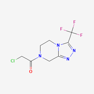 molecular formula C8H8ClF3N4O B8365931 7-(Chloroacetyl)-3-(trifluoromethyl)-5,6,7,8-tetrahydro[1,2,4]triazolo[4,3-a]pyrazine 