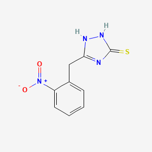 molecular formula C9H8N4O2S B8365939 5-Mercapto-3-(o-nitrobenzyl)-1,2,4-triazole 