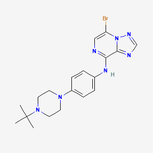 molecular formula C19H24BrN7 B8366048 5-Bromo-N-[4-(4-tert-butylpiperazin-1-yl)phenyl][1,2,4]triazolo[1,5-a]pyrazin-8-amine CAS No. 959756-14-0