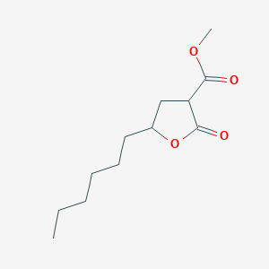 molecular formula C12H20O4 B8366056 alpha-Methoxycarbonyl-gamma-hexyl-gamma-butyrolactone 