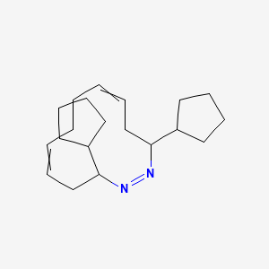 molecular formula C20H32N2 B8366107 (1Z)-3,12-Dicyclopentyl-1,2-diazacyclododeca-1,5,9-triene CAS No. 70741-91-2
