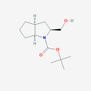 molecular formula C13H23NO3 B8366162 tert-butyl (2S,3aS,6aS)-2-(hydroxymethyl)-octahydrocyclopenta[b]pyrrole-1-carboxylate 