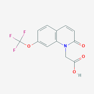 molecular formula C12H8F3NO4 B8366207 2-(2-oxo-7-(trifluoromethoxy)quinolin-1(2H)-yl)acetic acid 