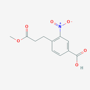 molecular formula C11H11NO6 B8366236 Methyl 3-(4-carboxy-2-nitrophenyl)propionate 