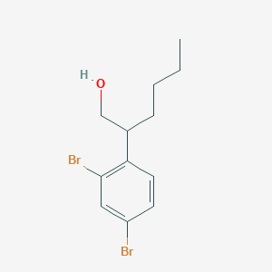 molecular formula C12H16Br2O B8366247 2,4-Dibromo-beta-butylbenzeneethanol 