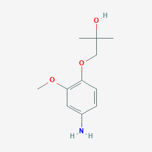 molecular formula C11H17NO3 B8366250 1-(4-Amino-2-methoxyphenoxy)-2-methylpropan-2-ol 