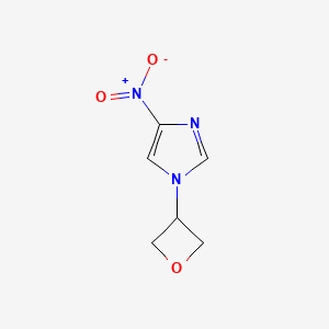 molecular formula C6H7N3O3 B8366258 4-Nitro-1-(oxetan-3-yl)-1H-imidazole 