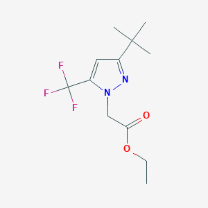 molecular formula C12H17F3N2O2 B8366263 Ethyl 2-(3-(tert-butyl)-5-(trifluoromethyl)-1H-pyrazol-1-yl)acetate 