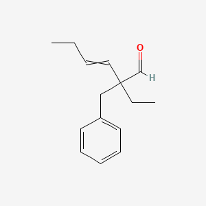 molecular formula C15H20O B8366295 2-Benzyl-2-ethyl-hex-3-enal CAS No. 63007-28-3