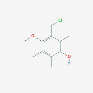 molecular formula C11H15ClO2 B8366299 3-Hydroxy-6-methoxy-2,4,5-trimethylbenzyl chloride 