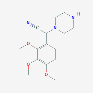 molecular formula C15H21N3O3 B8366333 N-(alpha-cyano-2,3,4-trimethoxybenzyl)piperazine 