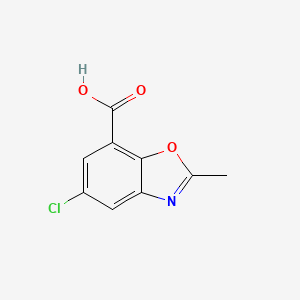 molecular formula C9H6ClNO3 B8366339 5-Chloro-2-methylbenzoxazole-7-carboxylic acid 