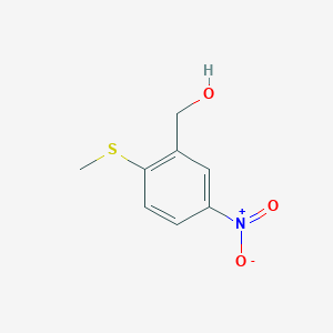 molecular formula C8H9NO3S B8366345 3-Hydroxymethyl-4-(methylthio)nitrobenzene 