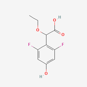molecular formula C10H10F2O4 B8366355 (RS)-(2,6-difluoro-4-hydroxy-phenyl)-ethoxy-acetic acid 