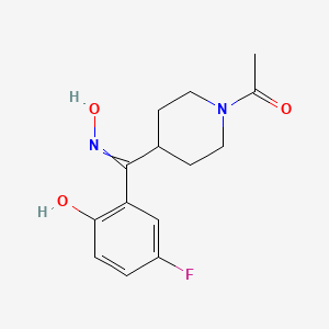 molecular formula C14H17FN2O3 B8366363 (6Z)-6-[(1-Acetylpiperidin-4-yl)(hydroxyamino)methylidene]-4-fluorocyclohexa-2,4-dien-1-one 