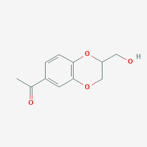 molecular formula C11H12O4 B8366368 6-Acetyl-2-hydroxymethyl-1,4-benzodioxan 
