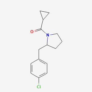 molecular formula C15H18ClNO B8366402 2-(4-Chlorobenzyl)-1-cyclopropylcarbonylpyrrolidine 
