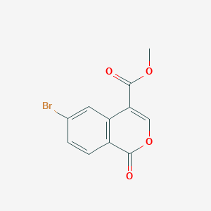 molecular formula C11H7BrO4 B8366424 6-Bromo-1-oxo-1H-isochromene-4-carboxylic acid, methyl ester 