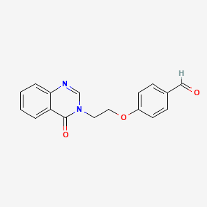 molecular formula C17H14N2O3 B8366493 4-[2-[4-Oxo-3,4-dihydro-3-quinazolinyl]ethoxy]benzaldehyde 