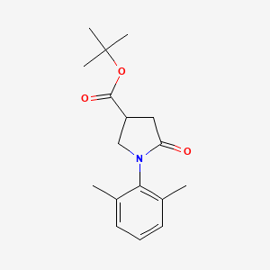 molecular formula C17H23NO3 B8366499 Tert-butyl 1-(2,6-dimethylphenyl)-5-oxopyrrolidine-3-carboxylate 