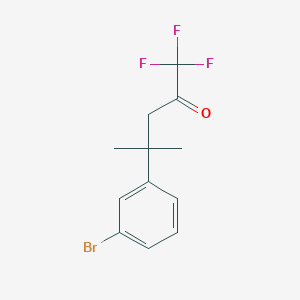 molecular formula C12H12BrF3O B8366512 4-(3-Bromophenyl)-1,1,1-trifluoro-4-methylpentan-2-one 