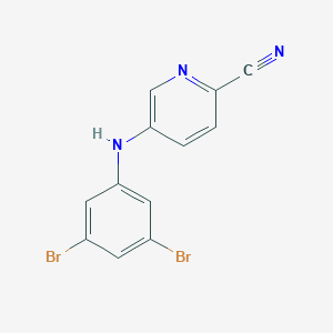 molecular formula C12H7Br2N3 B8366582 5-(3,5-Dibromo-phenylamino)-pyridine-2-carbonitrile 
