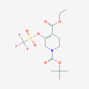 1-tert-butyl 4-ethyl 3-(trifluoromethylsulfonyloxy)-5,6-dihydropyridine-1,4(2H)-dicarboxylate