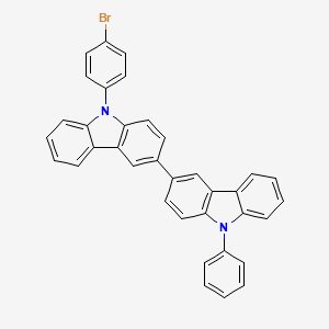 molecular formula C36H23BrN2 B8366683 9-(4-Bromophenyl)-9'-phenyl-9H,9'H-3,3'-bicarbazole 