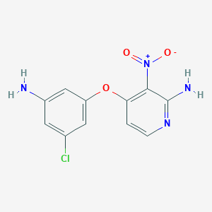 molecular formula C11H9ClN4O3 B8366693 4-(3-Amino-5-chlorophenoxy)-3-nitropyridin-2-amine 