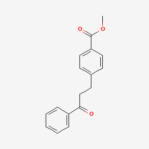 molecular formula C17H16O3 B8366706 Methyl 4-(3-oxo-3-phenylpropyl)benzoate 