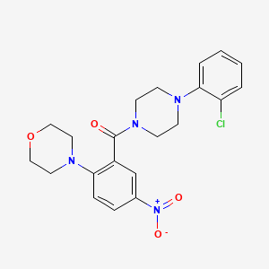 molecular formula C21H23ClN4O4 B8366745 (4-(2-Chlorophenyl)piperazin-1-yl)(2-morpholino-5-nitrophenyl)methanone 