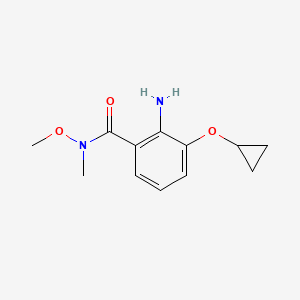 molecular formula C12H16N2O3 B8366756 2-amino-3-cyclopropoxy-N-methoxy-N-methylbenzamide 