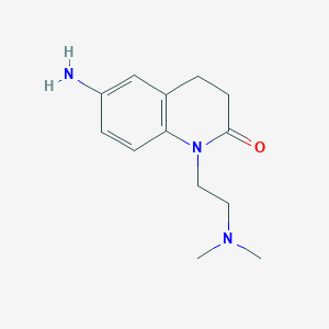 molecular formula C13H19N3O B8366768 6-amino-1-(2-(dimethylamino)ethyl)-3,4-dihydroquinolin-2(1H)-one 