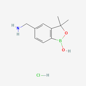molecular formula C10H15BClNO2 B8366780 5-(aminomethyl)-3,3-dimethylbenzo[c][1,2]oxaborol-1(3H)-ol hydrochloride 
