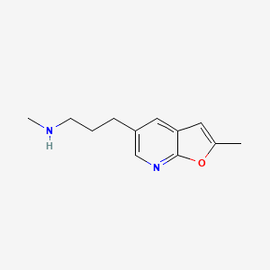 molecular formula C12H16N2O B8366832 Methyl-[3-(2-methyl-furo[2,3-b]pyridin-5-yl)-propyl]-amine 