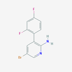 molecular formula C11H7BrF2N2 B8366871 5-Bromo-3-(2,4-difluorophenyl)pyridin-2-amine 